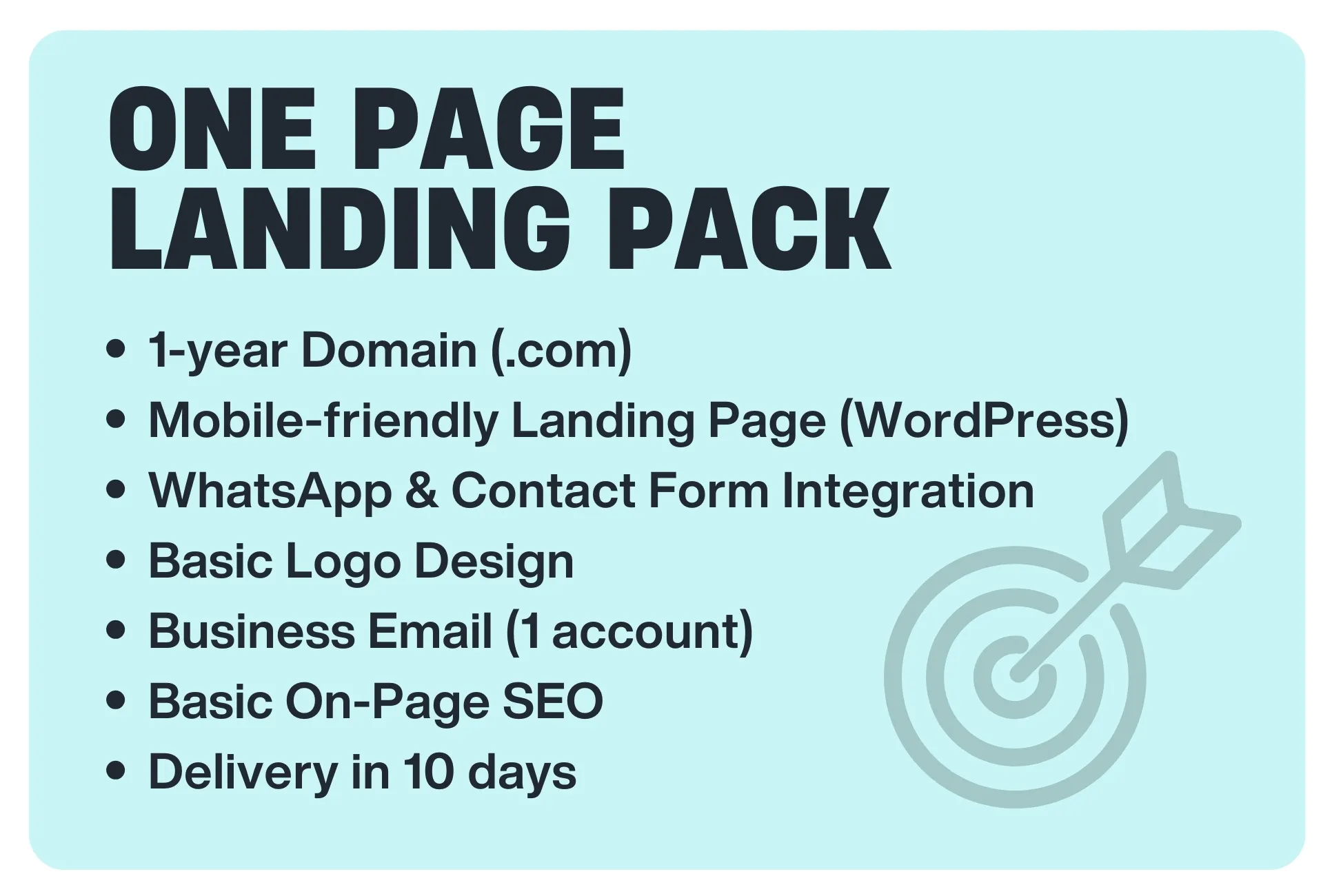 One Page Landing Pack